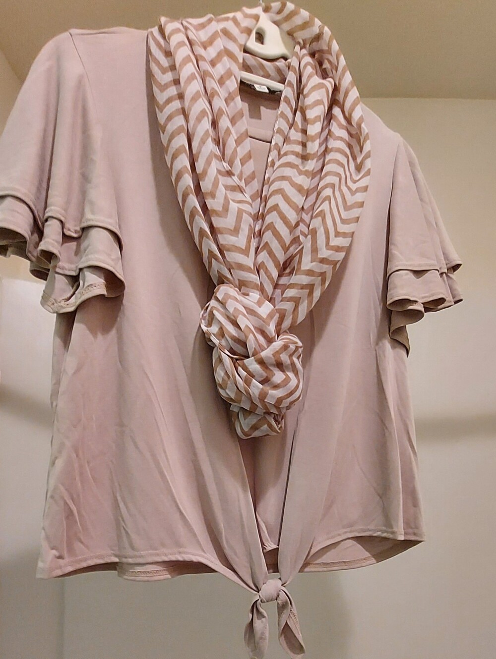 Soft Blush Chevron Scarf - Lightweight Women’s Accessory